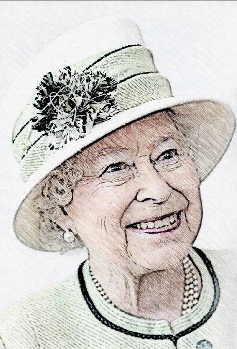 Queen Elizabeth Ii Drawing, Draw Face Tutorial, How To Draw Face, Draw Face, Face Tutorial, Young Queen Elizabeth, Queen Drawing, Queen Elisabeth, Coloring Page Free Printable