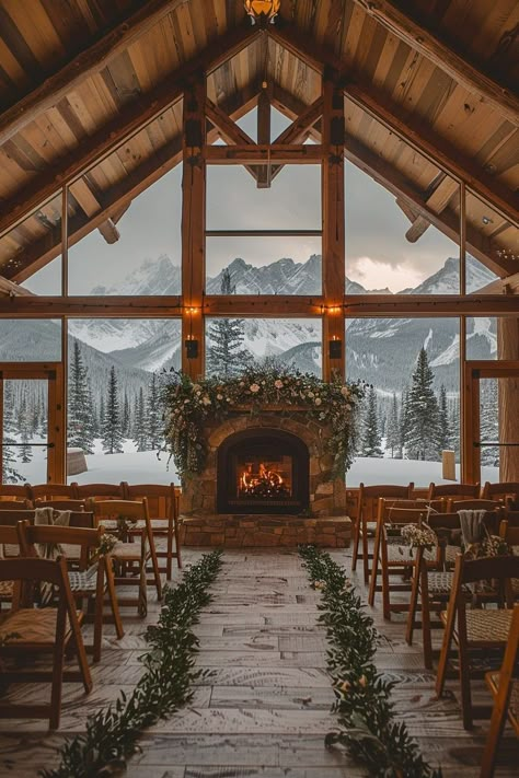 29 Small Wedding Ideas for an Intimate and Memorable Celebration 9 Rustic Winter Wedding Decor On A Budget, Winter Wedding Cabin, Winter Mountain Wedding Colors, Mountain Wedding Locations, Mountain Side Wedding, Lodge Wedding Venues, Winter Destination Wedding, Wedding Mountain Theme, Fall Mountain Wedding Ideas