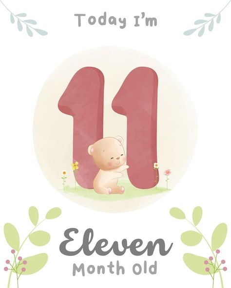 11 Month Milestones Photo Ideas, 11 Month Old Baby, Pregnancy Scrapbook, Baby Backdrop, Baby Month Stickers, Newborn Announcement, Free Activities For Kids, Month Stickers