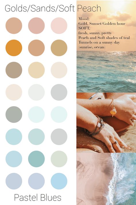 Sunset beach soft peachy ocean color palette jewelry branding design Hawaii golden hour summit to sea jewelry Beach Photos Color Palette, Beach Tone Color Palette, Beachy Neutral Color Palette, Coral Beach Color Palette, Hawaii Colors Palette, Fall Beach Color Palette, Hawaii Colour Palette, Beach Tones Colour Palettes, Beach Outfit Color Palette