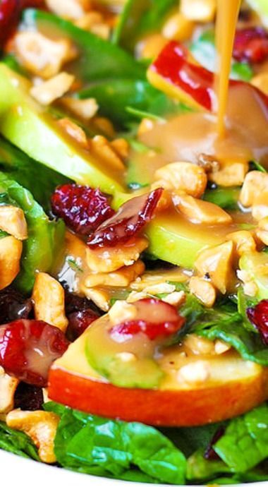 Spinach Cranberry Salad, Salad Balsamic, Cranberry Spinach Salad, Salad With Balsamic Vinaigrette, Spinach Salad Recipes, Fresh Salad Recipes, Cranberry Salad, Best Salad Recipes, Fruit Salad Recipes