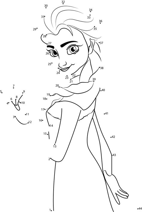 Elsa Frozen Frozen Activities, Dot To Dot Puzzles, Dot To Dot Printables, Disney Activities, Dot Worksheets, Disney Princess Snow White, Alphabet Worksheets Preschool, Dot To Dot, Math Coloring