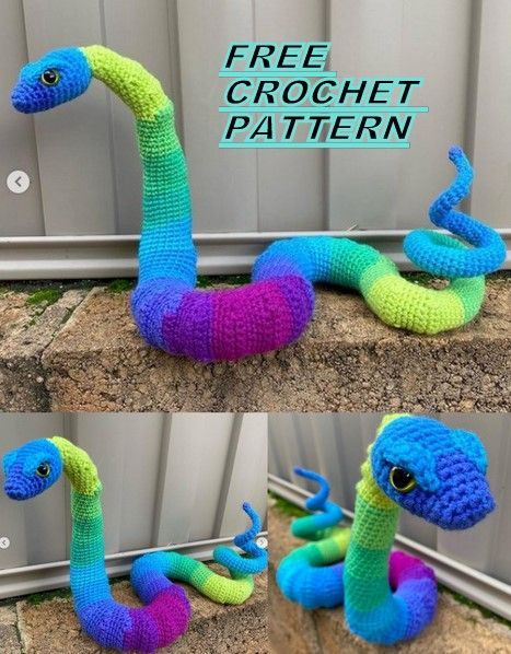 Amigurumi Snake Free Crochet Pattern - Amıgurum.com#chameleonamigurumifreepattern Giant Crochet Snake, Crochet Cobra Free Pattern, Snake Crochet Pattern Free Amigurumi, Crochet Snake Pattern Free Large, Giant Snake Crochet Pattern Free, Amigurumi Snake Free Pattern, Snake Amigurumi Free Pattern, Crochet Snake Pattern Free, Autumn Leaves Crochet