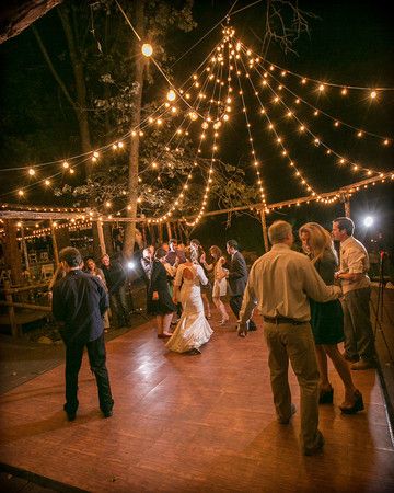 Outdoor Wedding Dj Setup, Dancing Floor Wedding Outdoor, Micro Wedding Dance Floor, Night Time Reception, Lights Above Dance Floor Wedding, Vintage Wedding Dance Floor, Country Dance Floor, Outdoor Dance Floors With Lights, Outdoor Dance Floor Wedding Night