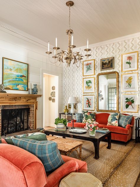 James Farmer Interiors, James Farmer, Grandmillenial Style, South Carolina Homes, A Living Room, House Tour, Southern Style, Living Room Interior, Chinoiserie