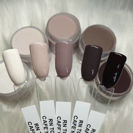 Dip Powder Nails With Names, Call Dip Nail Colors, Revel Nail Coffee And Cream, Fall Neutral Dip Powder Nails, Matt Dip Powder Nails, Dipped Nail Colors Powder, Taupe Dip Powder Nails, Cream Dip Nails, Matte Dip Powder Nails Fall