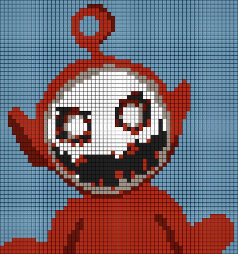 Pixel Art Creepy, Scary Pixel Art, Creepy Pixel Art, Horror Perler Beads, Horror Pixel Art, Pixel Art Horror, Colorwork Crochet, Alpha Crochet, Pixel Macrame