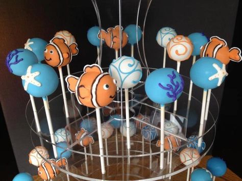 Finding Nemo Pops Nemo Cake Pops, Finding Nemo Treats, Finding Nemo Cake Pops, Finding Nemo Desserts, Nemo Treats, Finding Nemo Theme, Nemo Baby Shower, Finding Nemo Baby, Nemo Baby