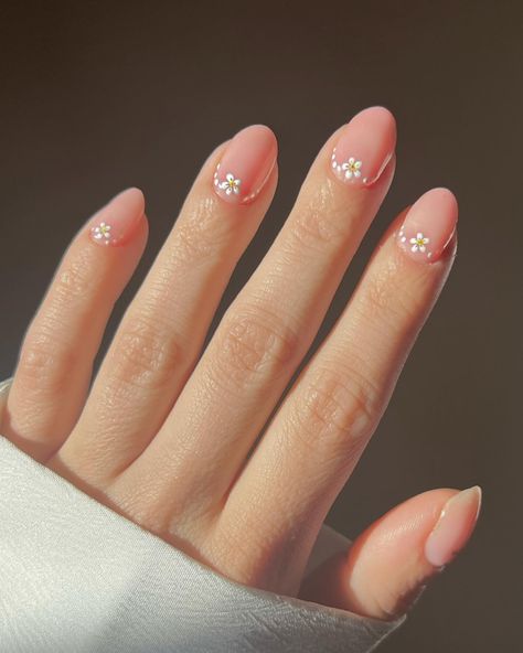 Daisies 🌸 Something a bit more simple for spring 🌷 @the_gelbottle_inc Teddy Using @nails_luxeofficial brush I and art gels #prettynails #daisynails #nailinspo #springnails #delicatenails #nailcuffs #dotnails #simplenailart #cutenailart #floralnails #flowernails #floralnailart #minimalnails #minimalnailart #naturalnails #nailcuffs Dot Flowers On Nails, Dotted Flower Nails, Simple Daisy Nails, Dot Flower Nail Art, Dot Nail Art Designs, Subtle Nail Art, Kids Nail Designs, Dot Nail Designs, Minimal Nails Art