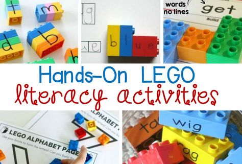 These LEGO literacy activities are such fun for kids, including letter recognition, spelling, writing, sound matching, rhyming,and more! Lego Literacy Activities, Magnetic Letter Activities, Lego Letters, Lego Math, Used Legos, Early Reading Skills, Have Fun Teaching, Lego Activities, Phonics Words