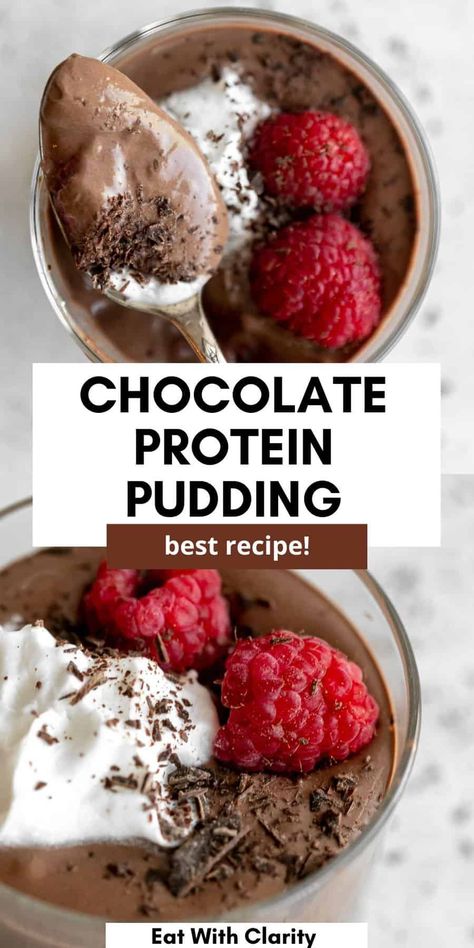 High Protein Chocolate Pudding, Chocolate Protein Pudding, Healthy Protein Desserts, Protein Dessert Recipes, 20 Grams Of Protein, Chocolate Pudding Recipes, High Protein Desserts, Protein Chocolate, Protein Pudding