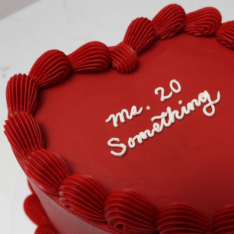 Ms. 20 Something 💋♥️ - Cake Details - Size: Standard 7” (two layers) #emmacakes #emmacakesseattle #seattle #cakes #seattlecakes #seattlebakery #seattlecustom #custom #heartcake #heart #red Retro Heart Cake, Red Heart Cake, 26 Birthday Cake, 20 Something, Retro Heart, 26th Birthday, Heart Red, Heart Cake, Custom Cakes