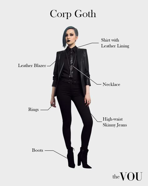 Different Goth Aesthetics, Professional Gothic Outfits, Gothic Corporate Work Outfits, Professional Goth Outfits, Gothic Work Outfit, Gothic Office Outfit, Corporate Goth Aesthetic, Goth Corporate Work Outfits, Corporate Goth Makeup