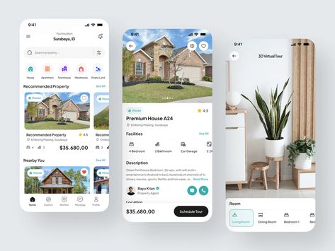 Blogging Website, Dashboard App, House App, Real Estate App, Real Estate Website Design, App Design Layout, Desain Ui, Color Design Inspiration, Mobile App Design Inspiration