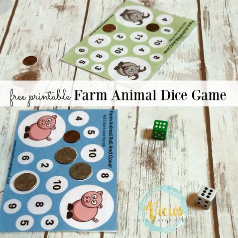 Playing dice games is one of the best ways for young learners to learn math skills. Grab these free printable farm animal roll, count and cover dice games! Printable Dice Games, Pig Dice Game, Farm Animals Preschool, Farmers Day, Play Therapy Techniques, Playing Dice, Learn Math, Pig Games, Free Printable Games