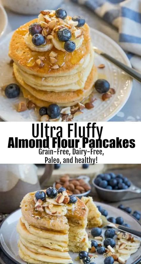 Paleo Pancakes Almond Flour, Paleo Pancake Recipe, Grain Free Pancakes, Almond Flour Pancakes, Paleo Pancakes, No Flour Pancakes, Flour Pancakes, Overnight Oat, Keto Pancakes