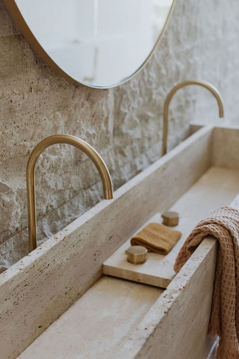 White Brick Tiles, Stone Vanity Top, Guest Toilet, Terrazzo Flooring, Hus Inspiration, Floor To Ceiling Windows, At Home Store, Bathroom Inspiration, 인테리어 디자인