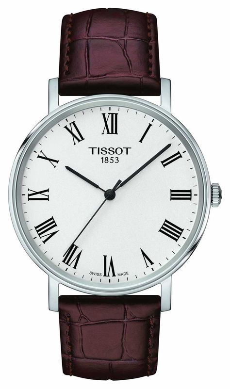 Tissot is a luxury watchmaking company founded in 1853 in the Le Locle region of Switzerland by father and son Charles-Félicien Tissot and Charles-Émile Tissot. The brand has been at the... Tissot Mens Watch, White Dial Watch, Tissot Watches, Timeless Watches, Modern Watches, Clean Face, Free Bracelet, Brown Leather Strap, White Dial