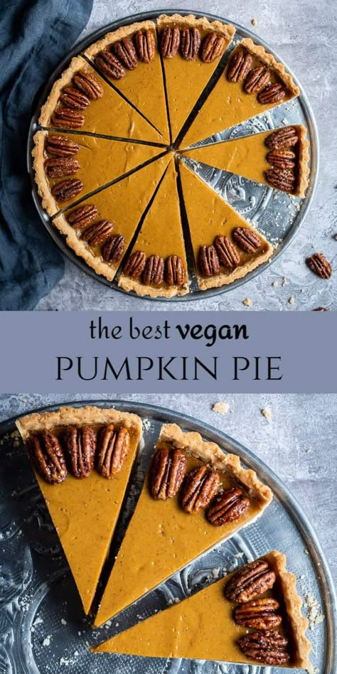 Vegan Pumpkin Pie Recipe, American Dessert, Christmas Vegan, Pumpkin Filling, Vegan Pumpkin Pie, American Desserts, Pumpkin Pie Recipe, Vegan Thanksgiving Recipes, Vegan Pie