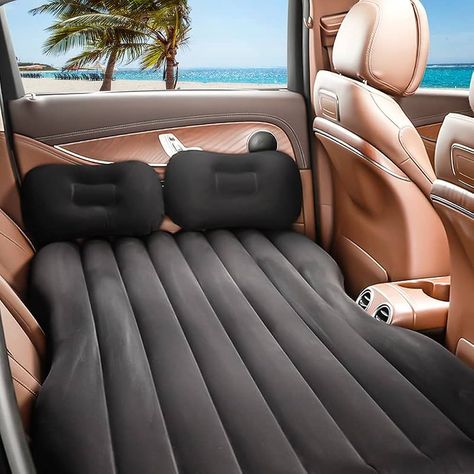 Amazon.com: Conlia Inflatable Air Mattress with Sides for Car - Back Seat Sleeping Pad - Portable Travel Camping Mattress with Pump - Black : Sports & Outdoors Backseat Bed, Car Air Mattress, Car Mattress, Portable Bed, Inflatable Pillow, Air Mattresses, Inflatable Bed, Camping Mattress, Air Pillow