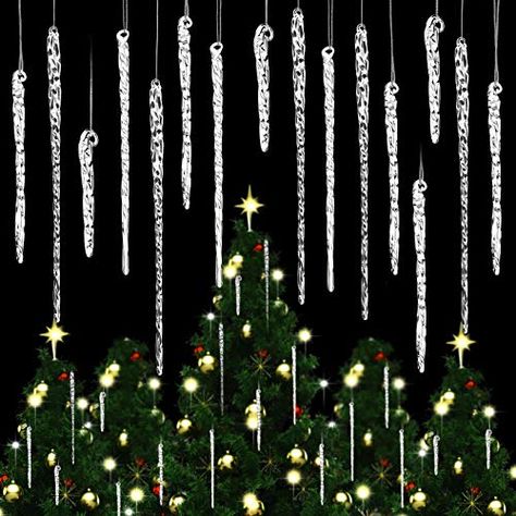 Icicle Christmas Tree, Tree Dazzler, Decorations For Christmas, Icicle Ornaments, Christmas Projects Diy, Hanging Decorations, Holiday Wedding, Narnia, Christmas Wedding