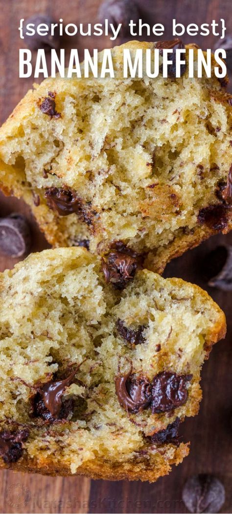 Use Ripe Bananas, Moist Banana Muffins, Chocolate Chip Banana Muffins, Nutella Muffin, Banana Muffins Recipe, Muffins Blueberry, Morning Glory Muffins, Donut Muffins, Banana Muffin Recipe