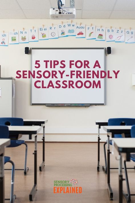 5 tips for a sensory-friendly classroom.     #Sensory #sensoryprocessing #spd #sensoryprocessingdisorder #sensoryclassroom #classroomtips Sensory Friendly Classroom, Vestibular Activities, Magda Gerber, Sensory Classroom, The 5 Senses, Daycare Forms, Card Workout, Sensory System, Sensory Diet