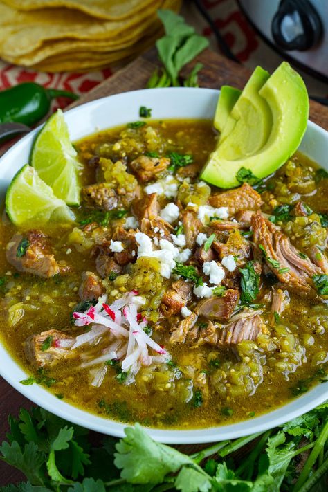 Chili Verde Recipe, Chili Verde, Authentic Mexican Recipes, Verde Recipe, Pork Stew, Idee Pasto, Mexican Cooking, Crock Pot Recipes, Hispanic Food