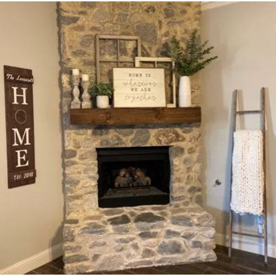 Bulky Fireplace Mantel, Industrial Farmhouse Mantle Decor, Corner Fireplace Wall Decor, Cream Fireplace Decor, Log Cabin Mantle Decor, Decor Over Fireplace Mantels, Farmhouse Chic Fireplace, Under Tv Mantle Decor, Rustic Mantle Decorating Ideas