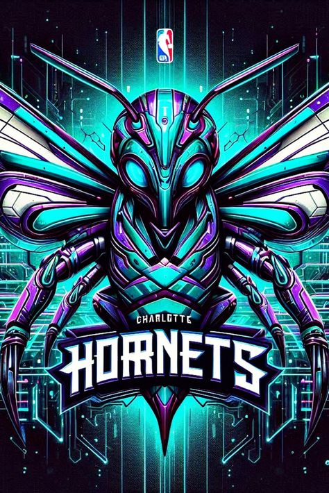 #NBA #Hornets #Charlotte #Logo #Cyberpunk #2024 Charlotte Hornets Wallpaper, Charlotte Hornets Logo, Hornets Logo, Hornets Basketball, Beats Wallpaper, Nba Basketball Art, Basketball Art, Charlotte Hornets, Nba Jersey