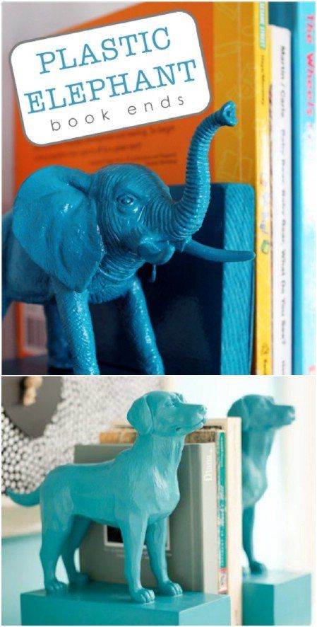 Nursery Organization Diy, Diy Bookends, Elephant Book, Crafts For Teens To Make, Store Hacks, Dollar Store Hacks, Diy Money, Nursery Organization, Book Ends