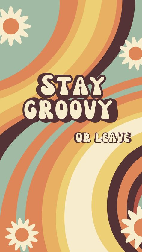 Stay Groovy Digital Wall Art Groovy 70s Aesthetic, Aesthetic Positive Wallpaper, Groovy Wallpaper Aesthetic, Aesthetic Wall Stickers, Groovy Aesthetic, 60s Aesthetic, Groovy Art, Pictures Friends, Sticker Inspo