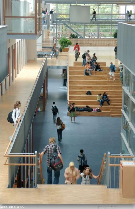 School Building Design, Stairs Architecture, School Interior, Casa Patio, Architecture Collage, School Building, Library Design, Education Architecture, Education Design