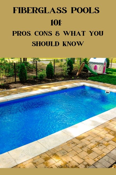 Thinking about installing a fiberglass pool? Here are the major pros and cons. Swimming Pool Tiles Ideas, Pool Tiles Ideas, Swimming Pools Backyard Inground, Pool Tile Ideas, Tile Swimming Pool, Small Fiberglass Pools, Pool Inground, Fiberglass Pool Installation, Country Pool