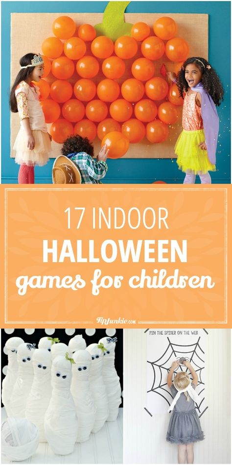 17 Indoor Halloween Games for Children Thanksgiving Games For Kids, Games For Children, Halloween Games For Kids, Halloween Activities For Kids, Halloween Party Games, Halloween Tags, Spider Webs, Games For Teens, Games For Toddlers