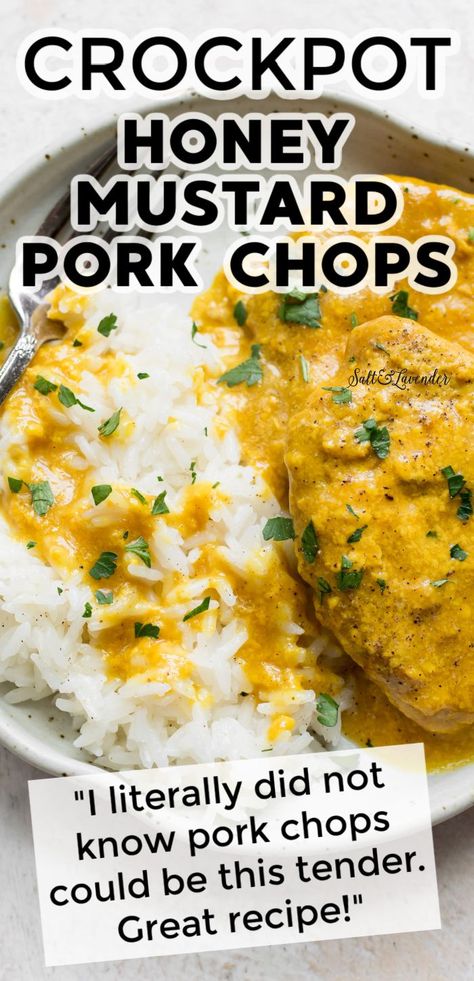 Crockpot Pork Steaks, Low Carb Pork Chops, Healthy Pork Chops, Healthy Pork Chop Recipes, Honey Mustard Pork Chops, Crockpot Pork Loin, Mustard Pork Chops, Pork Crockpot Recipes, Pork Chop Recipes Crockpot