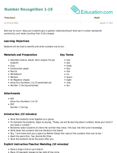 Math Lesson Plans | Education.com Numeracy Lesson Plan Preschool, Maths Lesson Plan For Kindergarten, Preschool Math Lesson Plans, Numbers Lesson Plan Preschool, Preschool Math Lessons, Kindergarten Math Lesson Plans, Counting Activities Preschool, Lesson Plan Format, Teaching Lessons Plans