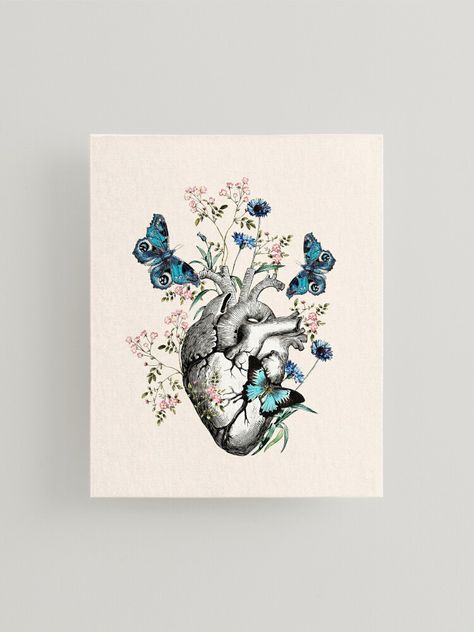 Aesthetic Human Heart, Human Heart Art Aesthetic, Heart Anatomy Tattoo, Human Heart Painting, Human Heart Illustration, Human Heart Art, Human Heart Tattoo, Metamorphosis Art, Human Heart Anatomy