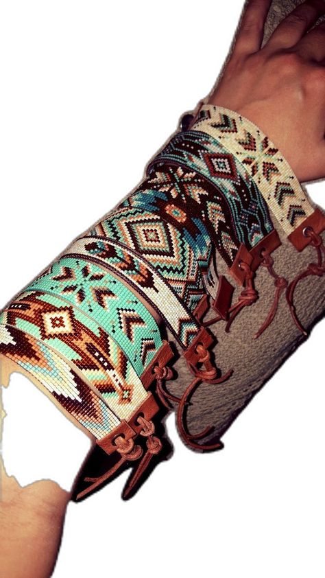 Western Fashion Jewelry, Wrap Armband, Cowgirl Accessories, Country Jewelry, Miyuki Bracelet, Western Accessories, Cowgirl Jewelry, Gelang Manik, Bead Loom Bracelets