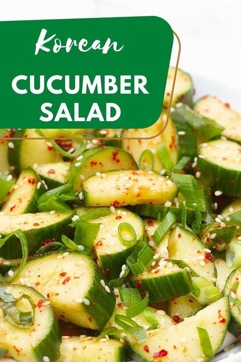 Korean cucumber salad Asian Cucumber Recipe, Cucumber Asian, Cucmber Salad, Easy Asian Cucumber Salad, Asian Cucumber Salad Recipe, Cucumber Salad Dressing, Korean Cucumber Salad, Cucumber Salad Vinegar, Asian Salad Recipe