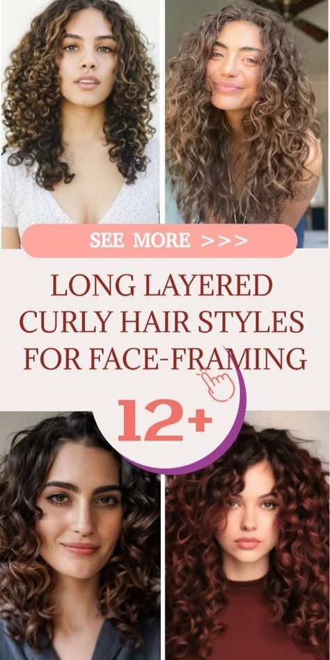 Top 12+ Long Layered Curly Hair Styles for Face-Framing Beauty Layered Curly Hair Styles, Layered Curly Hair Face Framing, Curly Hair Face Framing, Long Layered Curly Hair Face Framing, Long Layered Hairstyles, Long Layered Curly Hair, Layered Curls, Side Swept Curls, Layered Curly Hair