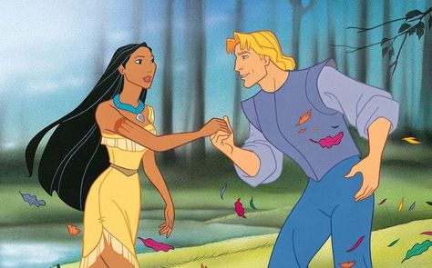 Pocahontas And John Smith, Pocahontas Disney, Animation Disney, Disney Pocahontas, Disney Gif, Film Disney, Disney Facts, Disney Concept Art, John Smith