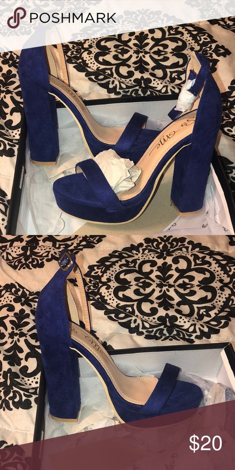 Navy Blue Quinceanera Heels, Heels For Royal Blue Dress, Royal Blue Shoes Heels, Royal Blue Surprise Dance Outfit, Royal Blue High Heels Quinceanera, Royal Blue Quince Heels, Xv Dresses Royal Blue, Royal Blue Quinceanera Heels, Royal Blue And Gold Sweet 16 Dresses