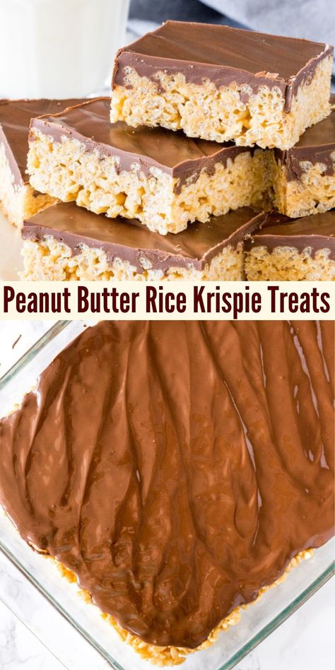 Rice Krispie Treat With Chocolate, Rice Crispy Treats Peanut Butter Chocolate, Rice Crispy With Chocolate, Rice Krispies With Chocolate On Top, Peanutbutter Ricekrispie Bars, Squares With Rice Krispies, Peanut Butter Chocolate Rice Crispy Bars, Chocolate Peanut Butter Rice Krispies, Peanutbutter Ricekrispies