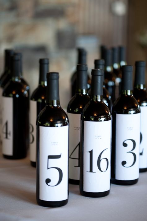 Black Tablescape, Wine Bottle Table, Wine Table, Wine Parties, Champagne Bottles, Winery Wedding, Black Table, Table Number, Wedding Table Numbers