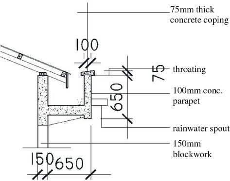 Concrete Roof Detail, Detailing Architecture, Roof Detail Architecture, Parapet Roof, Plans Architecture, Roof Construction, Architectural Design House Plans, Concrete Roof, Roof Architecture