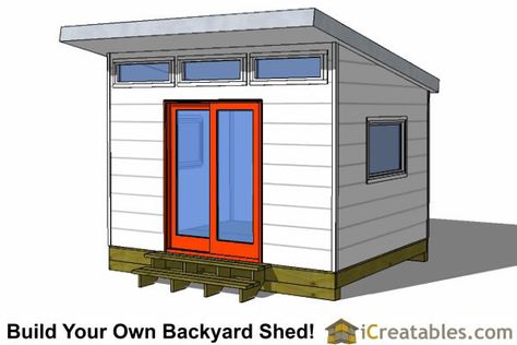 10x12 modern studio shed plans                                                                                                                                                      More 10x12 Shed, 10x12 Shed Plans, Shed Plans 12x16, Office Shed, Wood Shed Plans, Build Your Own Shed, Lean To Shed, Modern Shed, Studio Shed