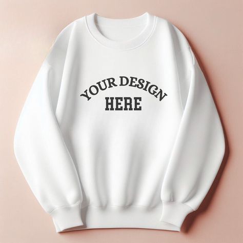 Basic White Sweatshirt With Branding, Sweater Mockup, Sweatshirt Mockup, Mock Up White Tshirt, Sweatshirt Mockup Free, White Oversized Tshirt Mockup, White Crewneck Sweatshirt, Gildan 18000 Mockup, White Crewneck