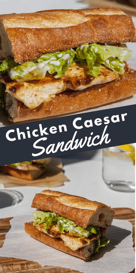 Sandwich Alternatives, Caesar Sandwich, Chicken Caesar Sandwich, Sandwhich Recipes, Best Sandwich Recipes, Dinner Sandwiches, Chicken Sandwich Recipes, Chicken Caesar, Delicious Sandwiches