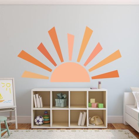 PRICES MAY VARY. Package Contents: You will receive two sun wall decals measuring 11.8 x 23.6 inches, which measure 42.1x23.6 inch when stitched together, perfect for decorating nursery, bedroom, playroom, living room Quality Material: Our bohemian half sun wall decal is made of high quality pvc material, no tear, durable, waterproof, easy to handle and clean. Enjoy DIY Fun: Let's make the room bright and lovely with these lovely sun and cloud patterns. It is also a great gift for family, friend Wall Stickers For Nursery, Boho Rainbow Wall, Half Sun, Modern Wall Decals, Large Wall Decals, Polka Dot Wall Decals, Warm Decor, Nursery Wall Stickers, Clouds Pattern